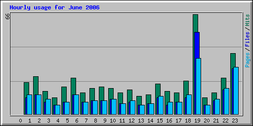 Hourly usage for June 2006
