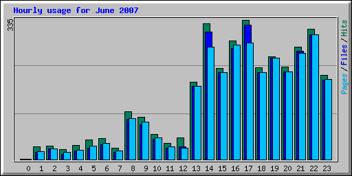 Hourly usage for June 2007
